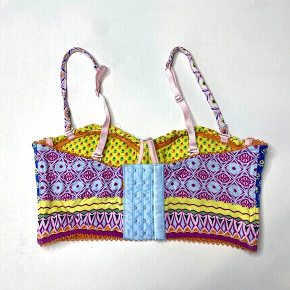 Anthropologie Colorful Pinkerton Bra Removeable Straps Pattern Underwire Sz 34B - Picture 3 of 9